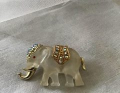Vintage Rhinestone and Glass Elephant Pin The Villages Florida