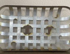 Unique Distressed Metal Open Weave Tray- REDUCED 2/20 The Villages Florida