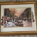 Framed & Matted Paris Scene Lithograph The Villages Florida