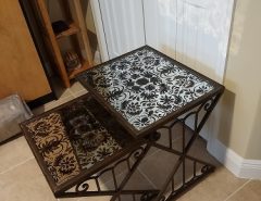 Decorative Cast Iron Tables, with Decorative Glass Mirrored Tops The Villages Florida