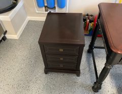 Desk with Chair, Side Cabinet with Smoke Glass Top, file Cabinet The Villages Florida