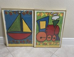 Child’s Sailboat and Train Lithographs- REDUCED The Villages Florida