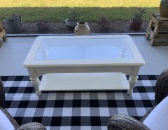 Very nice white wood table with beveled glass The Villages Florida