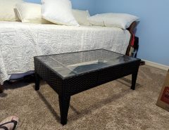 Black wicker coffee table The Villages Florida