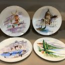 4 Hand Painted Display International Plates, Paris,Venice,Rome, San Remo The Villages Florida