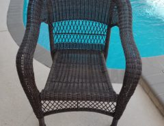 2 Used Dark Brown Resin Wicker Chairs $15 each The Villages Florida