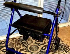 Rolling Walker with Locking Hand Brakes. Rated up to 300 lbs. Padded Seat & Backrest The Villages Florida