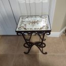 Glass Mirrored Topped Table very heavy cast iron legs The Villages Florida