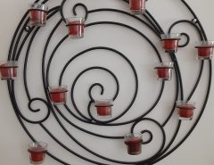 Circular Iron Wall Candle Holder with Candles The Villages Florida