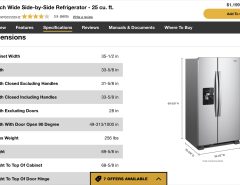 Whirlpool Side by Side Refrigerator – 25cu.ft. The Villages Florida