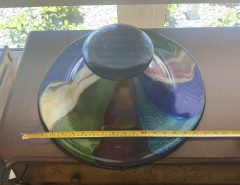 Colorful round glass bowl. Hand blown The Villages Florida