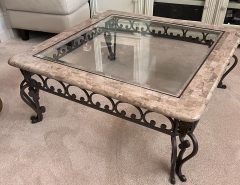 Coffee table Square glass & marble top The Villages Florida