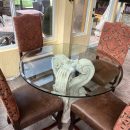 48” round glass top dining room table with 4 chairs The Villages Florida