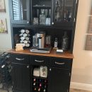 Black and wood stained hutch w/cabinet The Villages Florida
