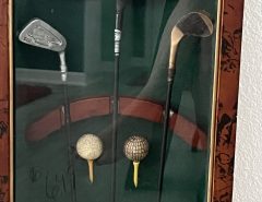 shadow box of golf collectables The Villages Florida