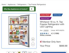 18cu Whirlpool refrigerator / freezer used only 3 months The Villages Florida