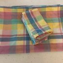 Colorful Plaid Tablecloth and Napkins Set The Villages Florida