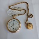 Hampden 17 Jewel Size 16 Pocket Watch with Chain & Locket The Villages Florida