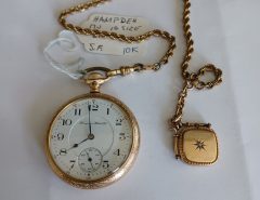 Hampden 17 Jewel Size 16 Pocket Watch with Chain & Locket The Villages Florida