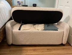 White/Cream Upholstered Storage Bench The Villages Florida