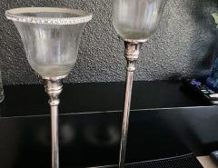 Silver Metal & Glass Blinged Candle Holders The Villages Florida