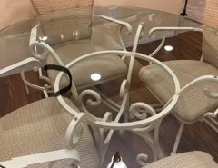 Glass Dining Table with 4 chairs (rolling) The Villages Florida