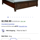 NEW KINGSIZE SLEIGh BED WITH 2 LARGE CEDAR DRAWERS AT FOOT OF BED The Villages Florida