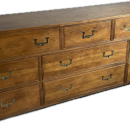 Henredon Campaign Style 9 Drawers Brass Drop Pulls Long Dresser Credenza The Villages Florida