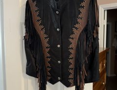 Women’s leather fringe motorcycle vest The Villages Florida