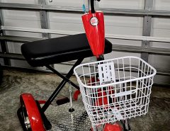 E Motion XL 800 Red 3 wheel mobility scooter with bench seat and charger The Villages Florida