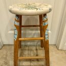 Painted wooden stool 24″ high The Villages Florida