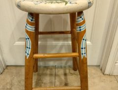 Painted wooden stool 24″ high The Villages Florida