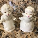 Set of 2 Ceramic White Angels with Gold trim The Villages Florida