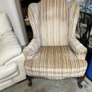 Beige and Blue Wingback Chair The Villages Florida