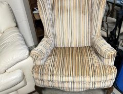 Beige and Blue Wingback Chair The Villages Florida