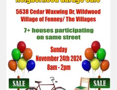 Neighborhood Garage Sale 11/24/2024 Village of Fenney / The Villages The Villages Florida