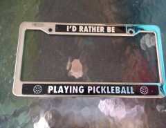 Chrome License Plate Bracket  pickleball The Villages Florida