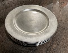 Set of 6 Silver Plastic Charger Plates The Villages Florida