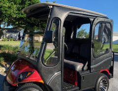 PENDING – 2016 4 Seat Yamaha Gas EFI Golf Cart with Sleekline Enclosure The Villages Florida