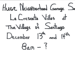 NEIGHBORHOOD GARAGE SALE DECEMBER 13 & 14 8AM The Villages Florida