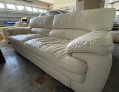 Cream Colored Leather Sofa The Villages Florida