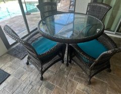 Wicker Dining Room Table with Matching chairs The Villages Florida