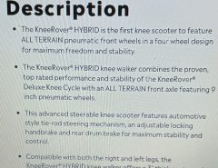 KneeRover Hybrid All Terrain  Knee Scooter The Villages Florida