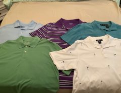 5 MENS SIZE LARGE SHIRTS FOR SALE, worn only a few times, sell 5 for $12. total OR $3. each The Villages Florida