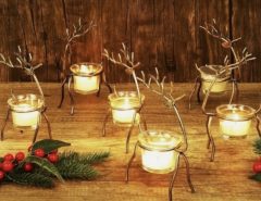 Set of Six Metal Reindeer Candle Holders The Villages Florida