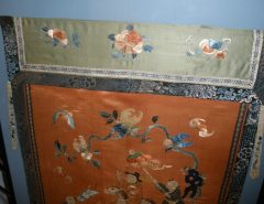 ANTIQUE CHINESE BANNER SILK EMBROIDERED BANNER FRAMED The Villages Florida