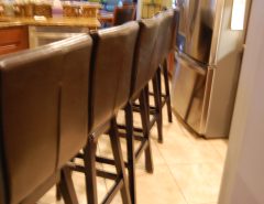 Set of 5 Leather Swivel Bar Stools The Villages Florida