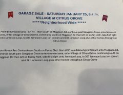 Garage Sale January 25 Citrus Grove Neighborhood The Villages Florida