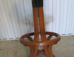 Antique Oak Wood Bar Stool with Adjustable Seat The Villages Florida