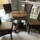 Round topped glass dining table and 4 chairs The Villages Florida